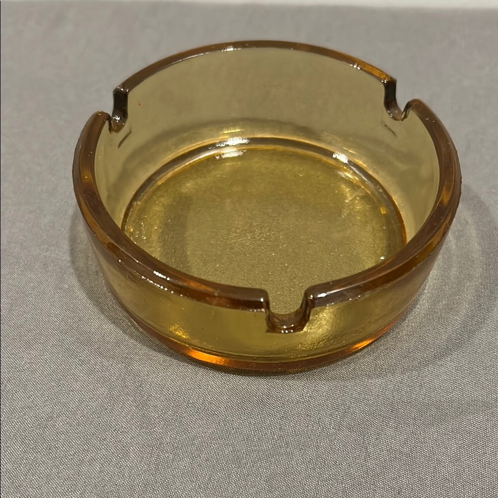 Vintage Amber Glass Ashtray